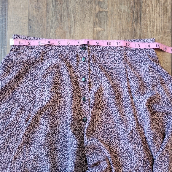 Urban Outfitters Millie Pink Black Leopard Print Button Front Mini Skirt - Picture 6 of 7